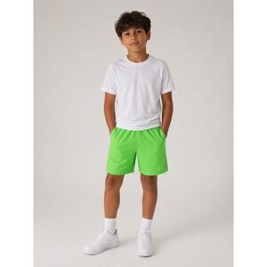 DSG Boys Agility Short Youth Large Hyper Lime Athletic Gym Training Active Neon
